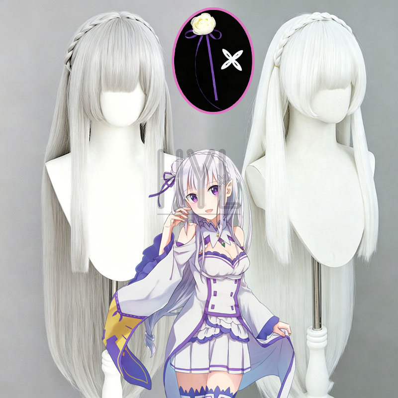 Tech Accessories For Men - Perruque de Cosplay Anime Re:Zero Emilia,