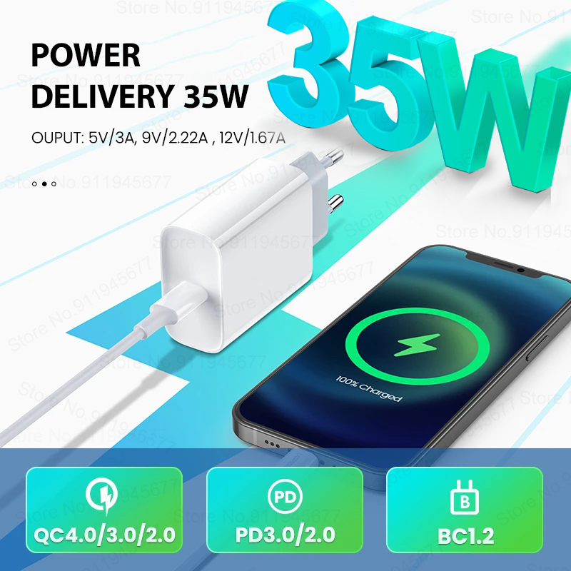 Chargeur rapide USB C PD 35W,  - Tech Accessories Apple avis et prix