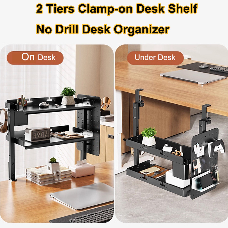 Étagère à 2 niveaux à fixer su - Tech Desktop Accessories avis et prix
