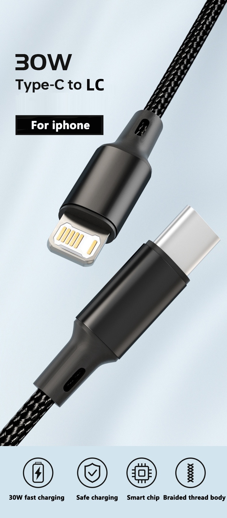 Câble USB PD 30W pour iPhone 1 - Tech Accessories Apple avis et prix